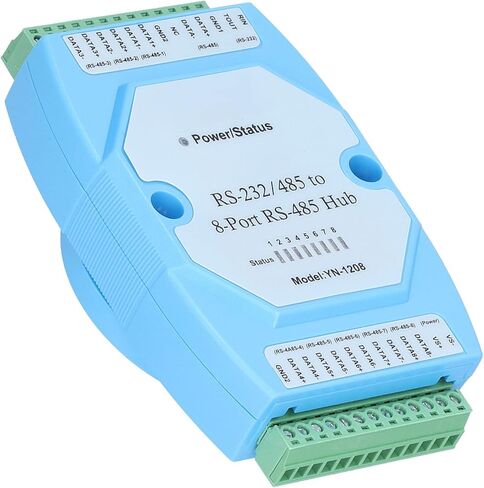 RS485 Hub 8 Port Industrial Grade Opto Isolated Repeater High Speed Transmission Distributor for Automation Systems DC9 24V ABS Plastic in Saudi Arabia