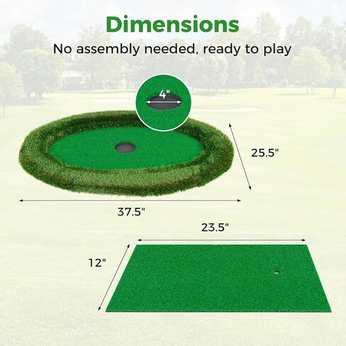 Goplus Floating Golf Green لحمام السباحة، حصيرة خضراء متشققة مع حصيرة ضرب، كرات جولف، علم وقمزة للعبة تدريب الجولف، حصيرة وضع الجولف لمياه الفناء الخلفي في الهواء الطلق in Saudi Arabia