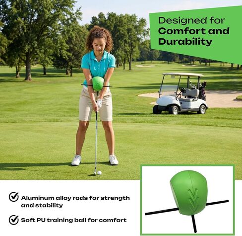 كرة مساعدة لتدريب الجولف - كرة اتصال جولف مضغوطة بين الأذرع - مدرب أرجوحة لتصحيح الوضعية وممارسة المحاذاة - تساعد على تدريب ميكانيكا التأرجح المناسبة وهيكل الذراع in Kuwait