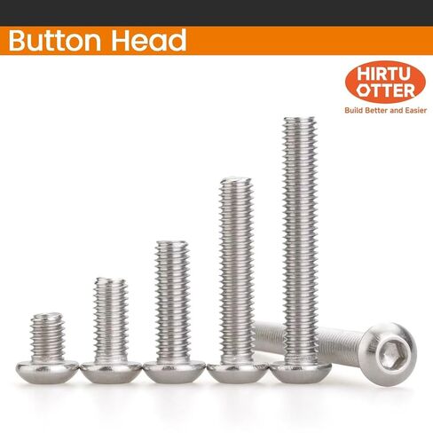 1/4"-20 x 4 (10 PCS) Button Head Socket Cap Screws, 304 Stainless Steel (18-8), Fully Threaded, Inch Thread - Hex Allen Drive - for Furniture, DIY, 3D Printing, Industrial & Tools in Kuwait