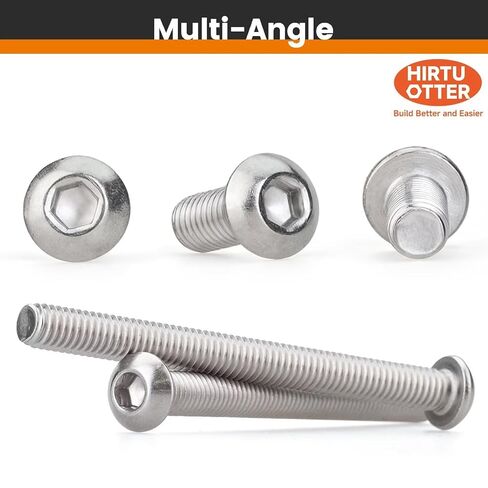1/4"-20 x 4 (10 PCS) Button Head Socket Cap Screws, 304 Stainless Steel (18-8), Fully Threaded, Inch Thread - Hex Allen Drive - for Furniture, DIY, 3D Printing, Industrial & Tools in Kuwait