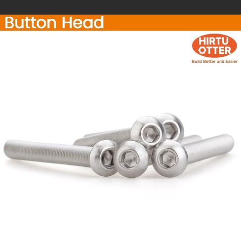1/4"-20 x 4 (10 PCS) Button Head Socket Cap Screws, 304 Stainless Steel (18-8), Fully Threaded, Inch Thread - Hex Allen Drive - for Furniture, DIY, 3D Printing, Industrial & Tools in Kuwait