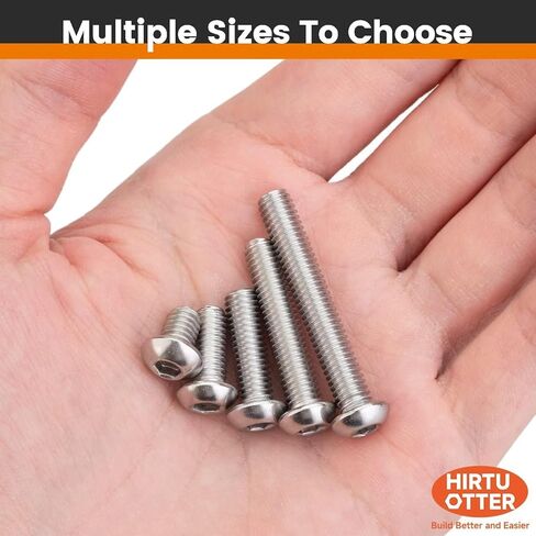 1/4"-20 x 4 (10 PCS) Button Head Socket Cap Screws, 304 Stainless Steel (18-8), Fully Threaded, Inch Thread - Hex Allen Drive - for Furniture, DIY, 3D Printing, Industrial & Tools in Kuwait