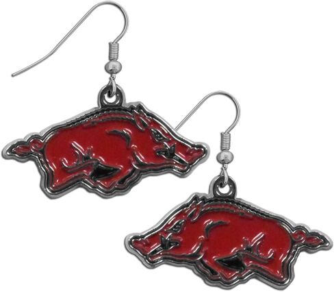 أقراط NCAA Siskiyou Sports النسائية Arkansas Razorbacks من الكروم المتدلية مقاس واحد بألوان الفريق in Kuwait