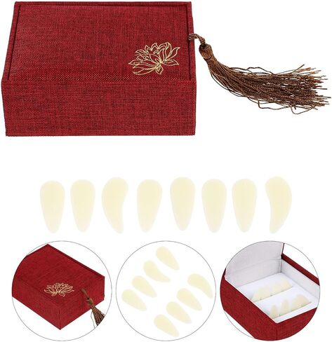 Protective Guzheng Finger Nail Covers Set for Adults and Small Size White Fake Nails with Tape 8pcs Guzheng Fingertip Protectors and Performance in Saudi Arabia