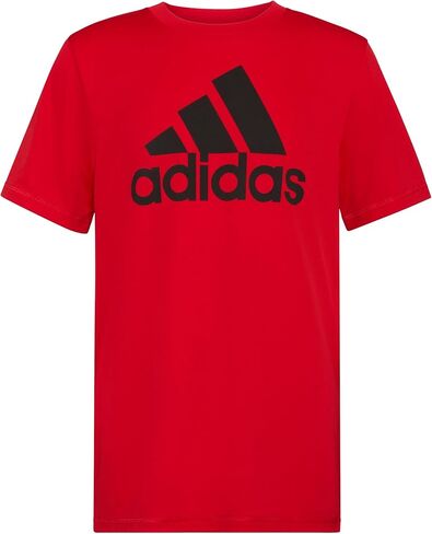 adidas boys Short Sleeve Aeroready Performance Logo Tee T-shirt T Shirt, Scarlet, Small US in Saudi Arabia