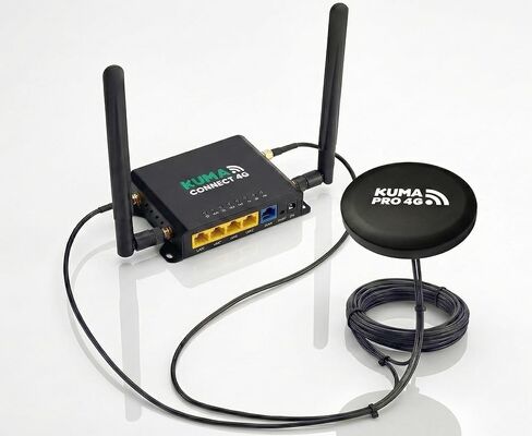 كوما كونيكت بلاي 4G واي فاي كيت | نقطة اتصال متنقلة لإنترنت المركبات الترفيهية المستقر | مودم وجهاز توجيه لبطاقة SIM يربط 32 جهازًا | يشتمل على هوائي MIMO مثبت بالشفط على النافذة | للتخييم والمنزل والعمل عن بعد in Kuwait