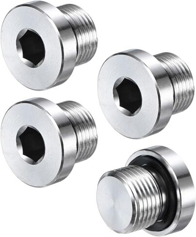 M METERXITY 2-Pack قابس تركيب الأنابيب ذات الرأس السداسي الداخلي، 1/2 NPT 304 مقبس من الفولاذ المقاوم للصدأ مع حلقة إغلاق لإنهاء نهايات الأنابيب / المصارف البديلة in Saudi Arabia