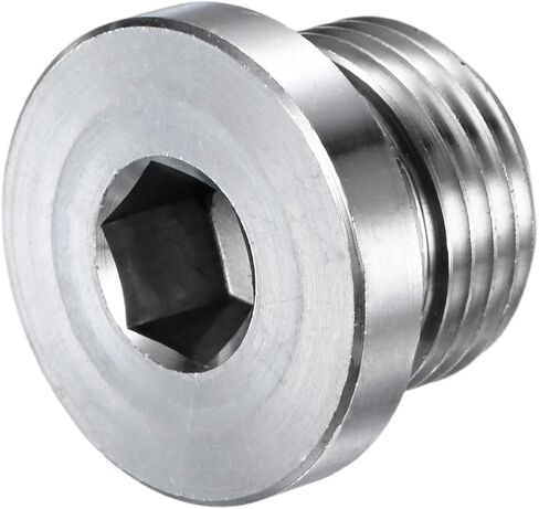 M METERXITY 2-Pack Inner Hex Head Pipe Fitting Plug, 1/2 NPT 304 Stainless Steel Socket Bung Plug with Sealing Ring for Terminate Pipe Ends/Replacement Drains in Saudi Arabia