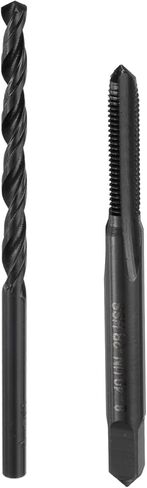 uxcell Tap & Drill Bit Set, 1pcs 2-56 UNC Straight Flute Thread Taps and 1pcs 1.8mm Twist Drill Bits, Black Oxide HSS6542 Screw Tapping Threading Tools in Saudi Arabia