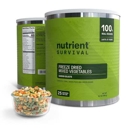 الفراولة المجففة بالتجميد – شرائح ممتازة | #10 يمكن | مدة الصلاحية 25 عامًا | طعام الطوارئ والوجبات الخفيفة النظيفة in Kuwait