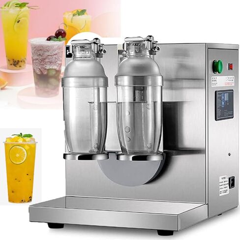 Double Frame Milk Tea Shaker Machine - 400 RPM Stainless Steel Automatic Tea & Milk Maker, 350-1000ml Double Cups for Bubble Tea, Boba Tea, and Juice in Saudi Arabia
