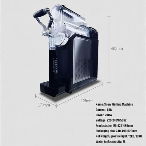 Slushie Machine Commercial 200W, 3L Stainless Steel with 5 Presets and Auto-Clean, Ideal for Milkshakes, Smoothies, and Frappes in Saudi Arabia