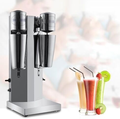Milkshake Maker, Dual Head Stainless Steel Commercial Milk Shaking Machine with Large Capacity Cup, Non-slip Feet, High/Low Gear Switching for Frappe and Juices in Saudi Arabia