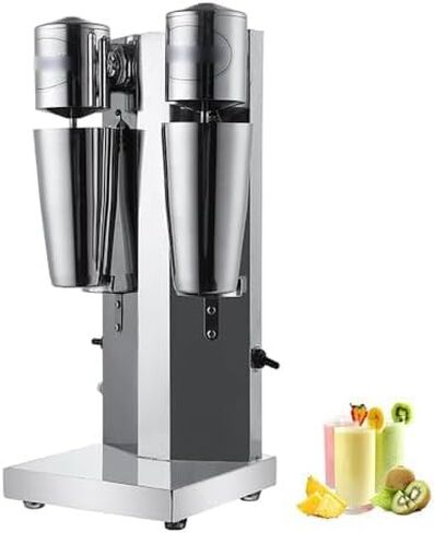 Milkshake Maker, Dual Head Stainless Steel Commercial Milk Shaking Machine with Large Capacity Cup, Non-slip Feet, High/Low Gear Switching for Frappe and Juices in Saudi Arabia