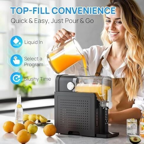 آلة صنع العصائر، صانعة سلوشي للمنزل، صانعة مشروبات مع 6 وظائف محددة مسبقًا، لوحة لمس ذكية، تصميم مضغوط للاستخدام الشخصي وحفلات الأطفال in Saudi Arabia