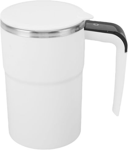 SUNGOOYUE Automatic Mug with Auto Stirring Effortless Mixing for Hot Drinks Refillable for Work or While Traveling White in Saudi Arabia