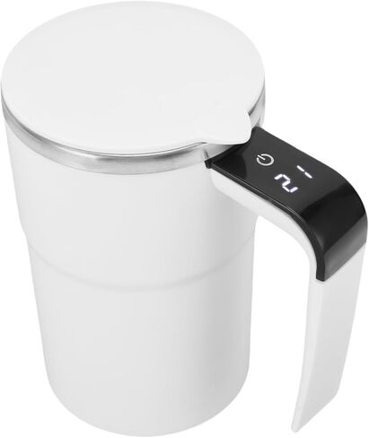SUNGOOYUE Automatic Mug with Auto Stirring Effortless Mixing for Hot Drinks Refillable for Work or While Traveling White in Saudi Arabia