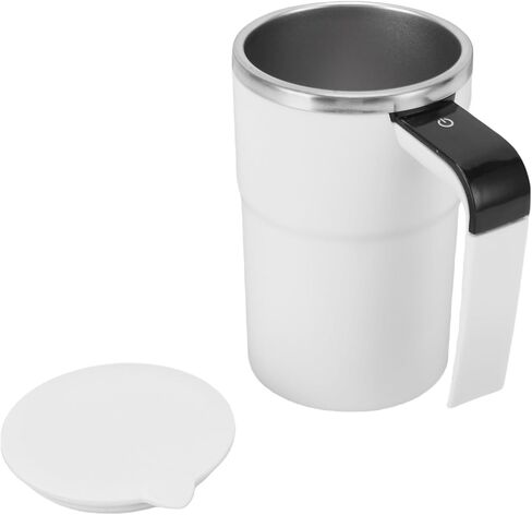 SUNGOOYUE Automatic Mug with Auto Stirring Effortless Mixing for Hot Drinks Refillable for Work or While Traveling White in Saudi Arabia