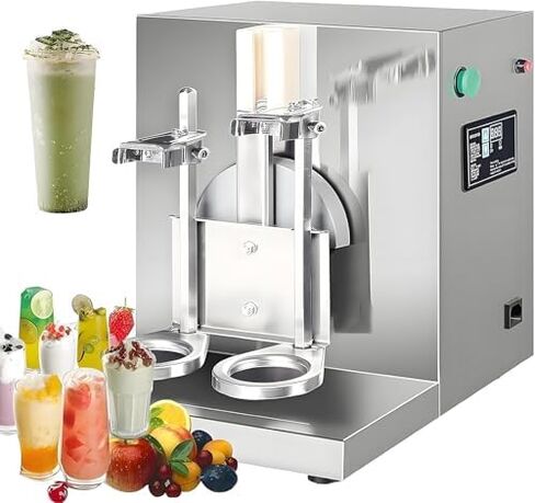 Electric Milk Tea Shaker - Double Cup Shaking Machine, Stainless Steel for Bubbles in Saudi Arabia