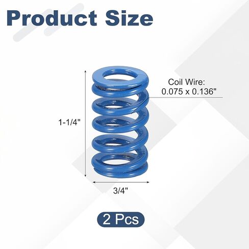 uxcell 2 Pcs Blue Compression Springs, 3/4" OD, 1-1/4" Length, Light Load 3D Printer Compression Mould Die Springs for Mechanical Equipment Printer Accessories (0.075"x0.136" Coil Wire) in Saudi Arabia