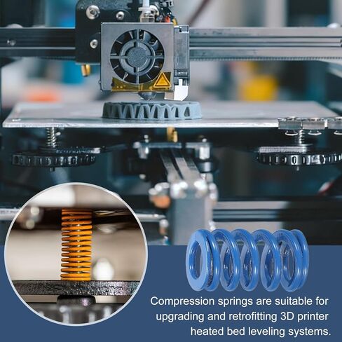 uxcell 2 Pcs Blue Compression Springs, 3/4" OD, 1-1/4" Length, Light Load 3D Printer Compression Mould Die Springs for Mechanical Equipment Printer Accessories (0.075"x0.136" Coil Wire) in Saudi Arabia