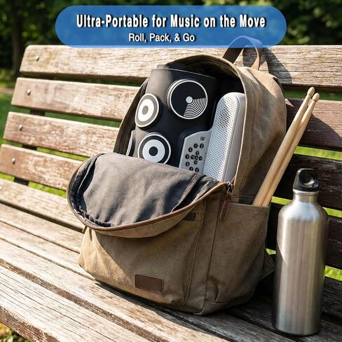 مجموعة طبول كهربائية مكونة من 9 وسادات للأطفال والمبتدئين - طبلة إلكترونية محمولة قابلة للطي مع وسادات سميكة بسمك 0.4 بوصة، بطارية قابلة للشحن لمدة 10 ساعات، مقبس سماعة الرأس - تدعم ألعاب DTX (تتضمن العصي والدواسات) in Kuwait