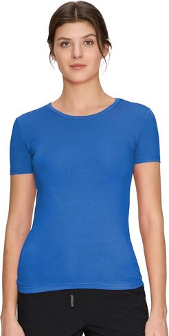 Women's Underscrubs Short Sleeve - Crew Neck Scrubs Tee, Silky Knit Undershirts for Nurse (Previously COZYFIT) in Saudi Arabia