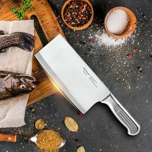 Meat Cleaver 7 inch Butcher Knife - Stainless Steel Chinese Chef Knife - Cleaver Knife for Restaurants and Home in Saudi Arabia