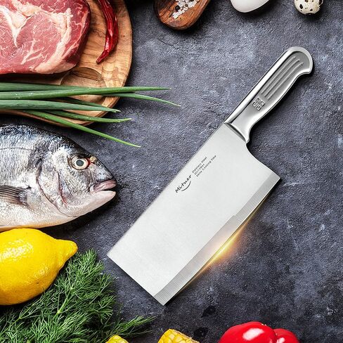Meat Cleaver 7 inch Butcher Knife - Stainless Steel Chinese Chef Knife - Cleaver Knife for Restaurants and Home in Saudi Arabia