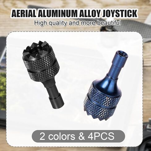 3 Pro/4 Pro Control Sticks, 4pcs Detachable Aluminum Alloy Drone Joysticks for DJI Mini 3/Mini 3 Pro/Mini 4 Pro/Air 3 /Mavic 3 Pro RC & RC 2 Remote Controller Replacement Accessories (Blue, Black) in Saudi Arabia