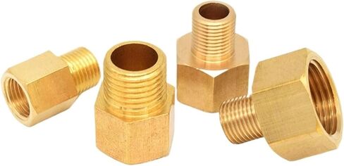 1/8" 1/4" 3/8" 1/2" Male to Female Thread Brass Pipe Connectors Brass Coupler Adapter Threaded Fitting(02-02) in Saudi Arabia