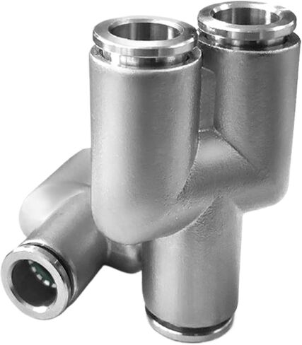 PY pneumatic connector tee 304 stainless steel connector metal Y-type hose connector quick plug connector 4 6mm 8mm 10mm 12mm(PY-8) in Saudi Arabia