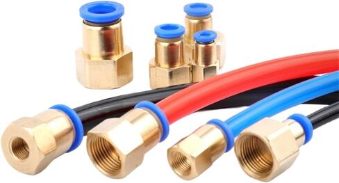 Pneumatic Quick Connector Air Coupling for 4 6 8 10 12mm Hose PU Tube 1/8" 3/8" 1/2" 1/4" Standard Pipe Thread Female Brass(PCF6-02) in Saudi Arabia