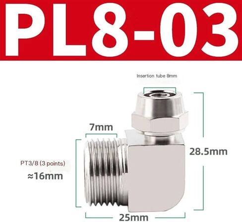 PL 4-M5 M6 Pneumatic Fitting Quick Fast For Air Hose Connector Tube OD 4 6 8 10 12MM Thread 1/8 1/4 3/8 1/2 perslucht Fittings(PL8-03) in Saudi Arabia