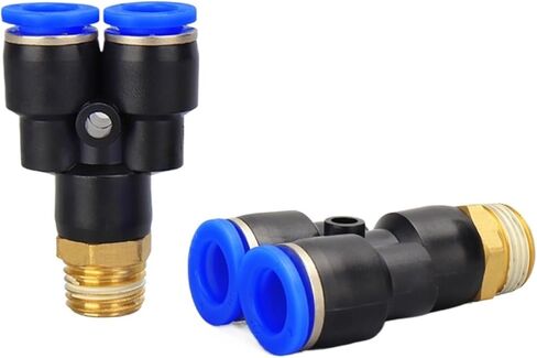 PX pneumatic connector Y type three-way 4mm-12mm outer diameter hose M5 1/8" 1/4" 3/8" 1/2" Standard Pipe Thread male thread 3-way air connector(PX8-02) in Saudi Arabia
