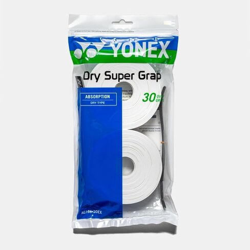 Yonex Dry Super GRAP Tennis Racquet Overgrip (White) – 30-Pack in Multipacks (1-6 Packs Available) in Saudi Arabia