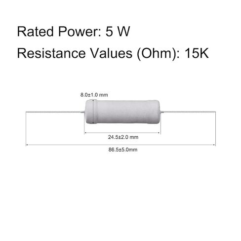 10Pcs 15K Ohm Resistor, 5W 5% Tolerance Metal Oxide Film Resistors, Shaft Lead, Flame Proof for DIY Electronic Projects and Experiments in Saudi Arabia