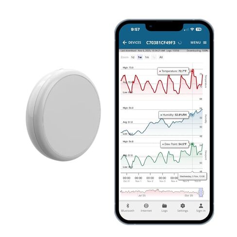 Temperature and Humidity Monitor - 3-in-1 Wireless Indoor/Outdoor Hygrometer with Dew Point, Bluetooth Enabled Data Logging, High-Precision Sensor - Outdoor/Indoor Humidity Meter in Saudi Arabia