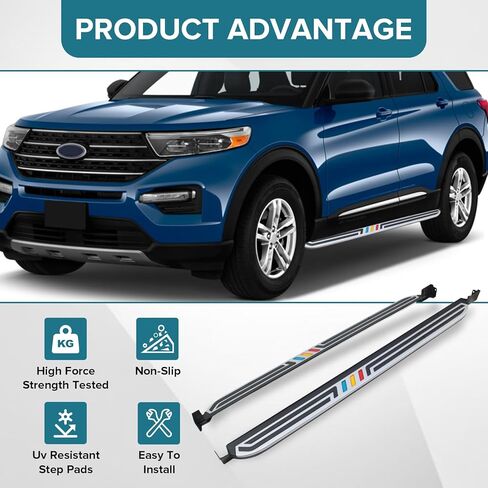 Running Boards Side Steps for Ford Explorer 4-Door 2013-2018,Aluminum Black Removable Nerf Bars 300lbs Capacity,Anti-Slip Textured Surface for Off-Road Protection in Saudi Arabia