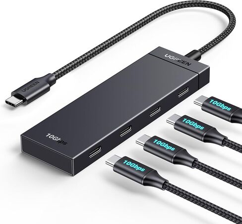 UGREEN USB C Hub، محول USB 3.2 بسرعة 10 جيجابت في الثانية 4 في 1 مع 4 USB-C 3.2، 4 منافذ USB C موسع الفاصل لأجهزة MacBook Pro/Air، iPad Pro، iPhone 15/15 Pro Max، Surface، PC، أجهزة الكمبيوتر المحمولة والمزيد in Kuwait