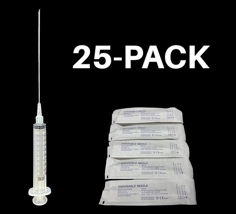 Myco Labs 16G 5 بوصة 125 مم Luer Lock للاستعمال مرة واحدة لتوزيع الرسم السائل في معمل الفطريات يستخدم طويل جدًا (25 حزمة) in Kuwait