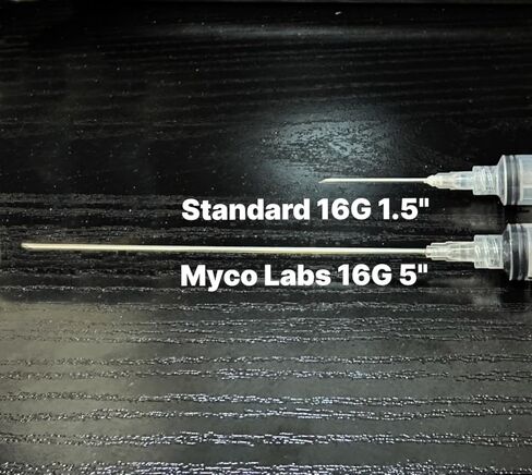 Myco Labs 16G 5 بوصة 125 مم Luer Lock للاستعمال مرة واحدة لتوزيع الرسم السائل في معمل الفطريات يستخدم طويل جدًا (25 حزمة) in Kuwait