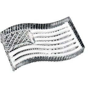Waterford American Flag Paperweight, 4.5", Clear