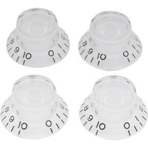 Musiclily Metric LP Guitar Top Hat Bell Knobs Tone Volume Control Knobs for Epiphone Les Paul SG Style Import Electric Guitarr, Amber (Set of 4)