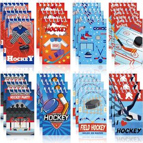 24 Pieces Ice Hockey Mini Notepads Hockey Party Favors Small Notebooks Sports Memo Pad 2.36 x 3.94 Inch for Men Women Student Teacher Office Reward Sports Theme Party Gift