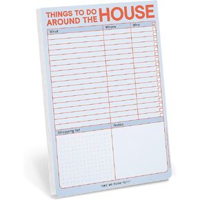 Knock Knock Things to Do Around the House Notepad with Magnet, Honey-Do List Note Pad, 6 x 9-inches (Pastel Edition)
