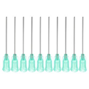 PATIKIL 21Ga x 1.5 Inch Dispensing Needle Tips, 100Pcs Stainless Steel and Plastic Glue Needle Tube Blunt Tips with Luer Lock for Glue Oil Applicator, Purple
