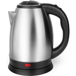 Stainless Steel Electric Tea Kettle, Electric Kettles for Boiling Water, 1.7L Electric Kettle, Cordless Water Boiler with 360 Degree Rotational Base, Automatic Shut Off, 1000W, Silver (Black) in Kuwait