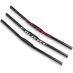 Carbon Handlebars Mountain Bike Handlebars, Flat Bars 31.8mm 3K Glossy 680mm 720mm 760mm MTB Handlebars for Mountain Bikes Road Bike (White logo, 680MM)